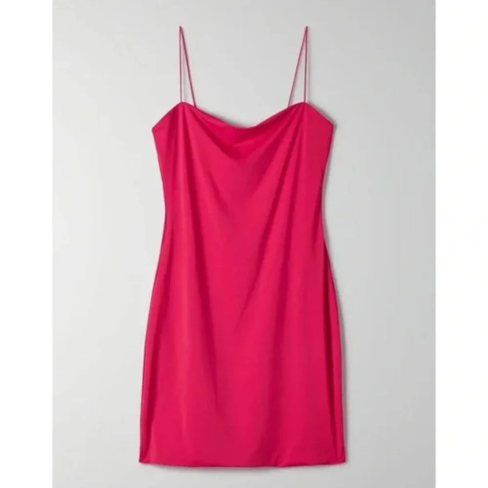 Aritzia Ten By Babaton Illume Stretch Mini Dress Mini Tank Dress Pink Size Small
